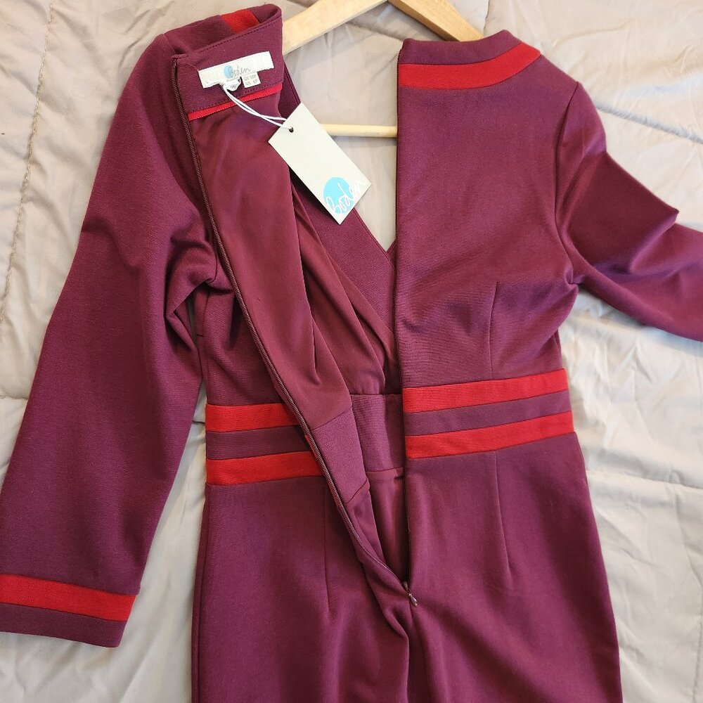 Boden NWT Petite Mulled Wine Nellie Ponte V-Neck Wrap Dress - Picture 8 of 15